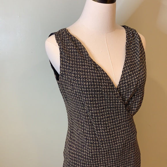 Nine West Barack & Tan 90s Silk Tank midi Length Dress - Picture 3 of 6